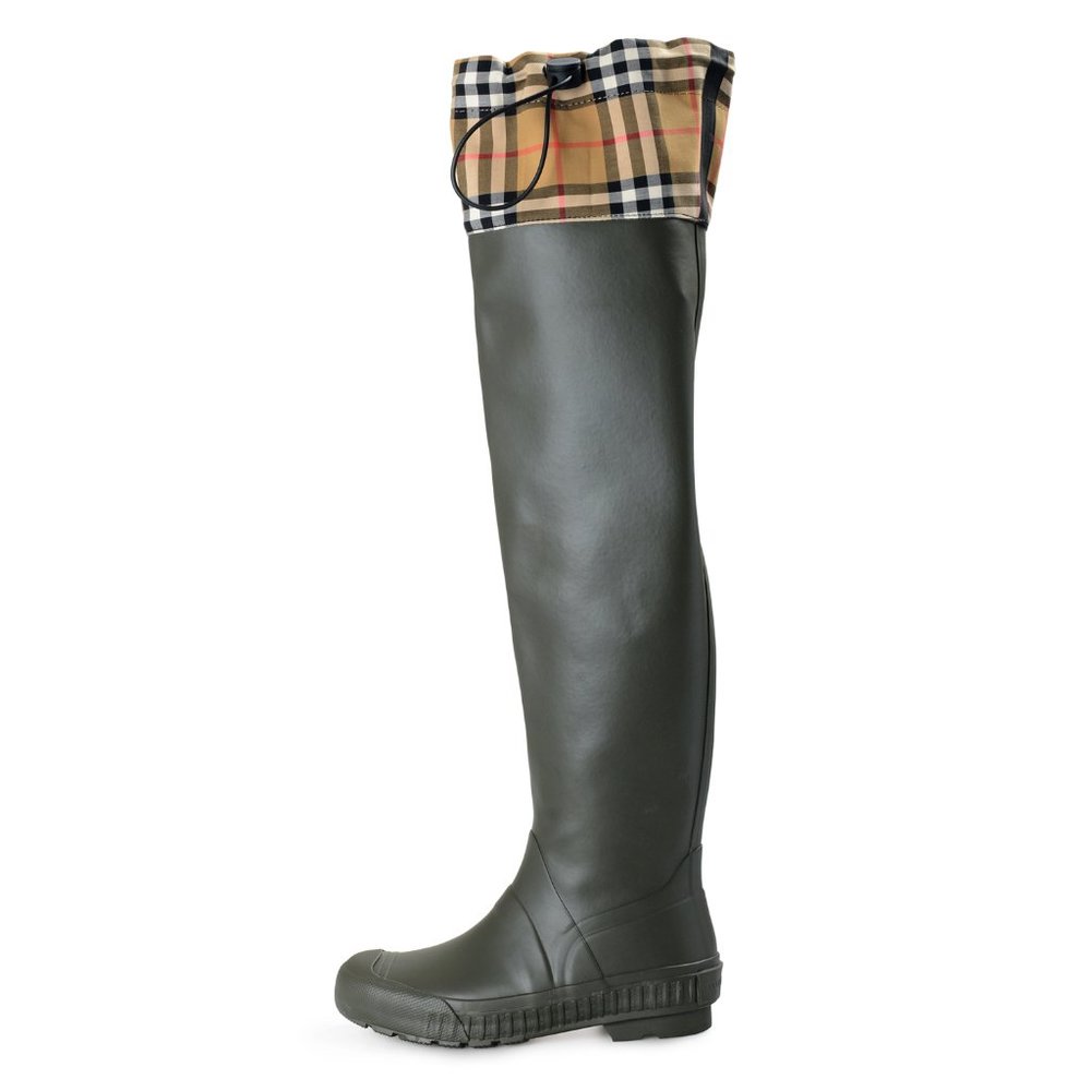 Burberry Women's "Freddie" Rubber High Rain Boots - Picture 2 of 8